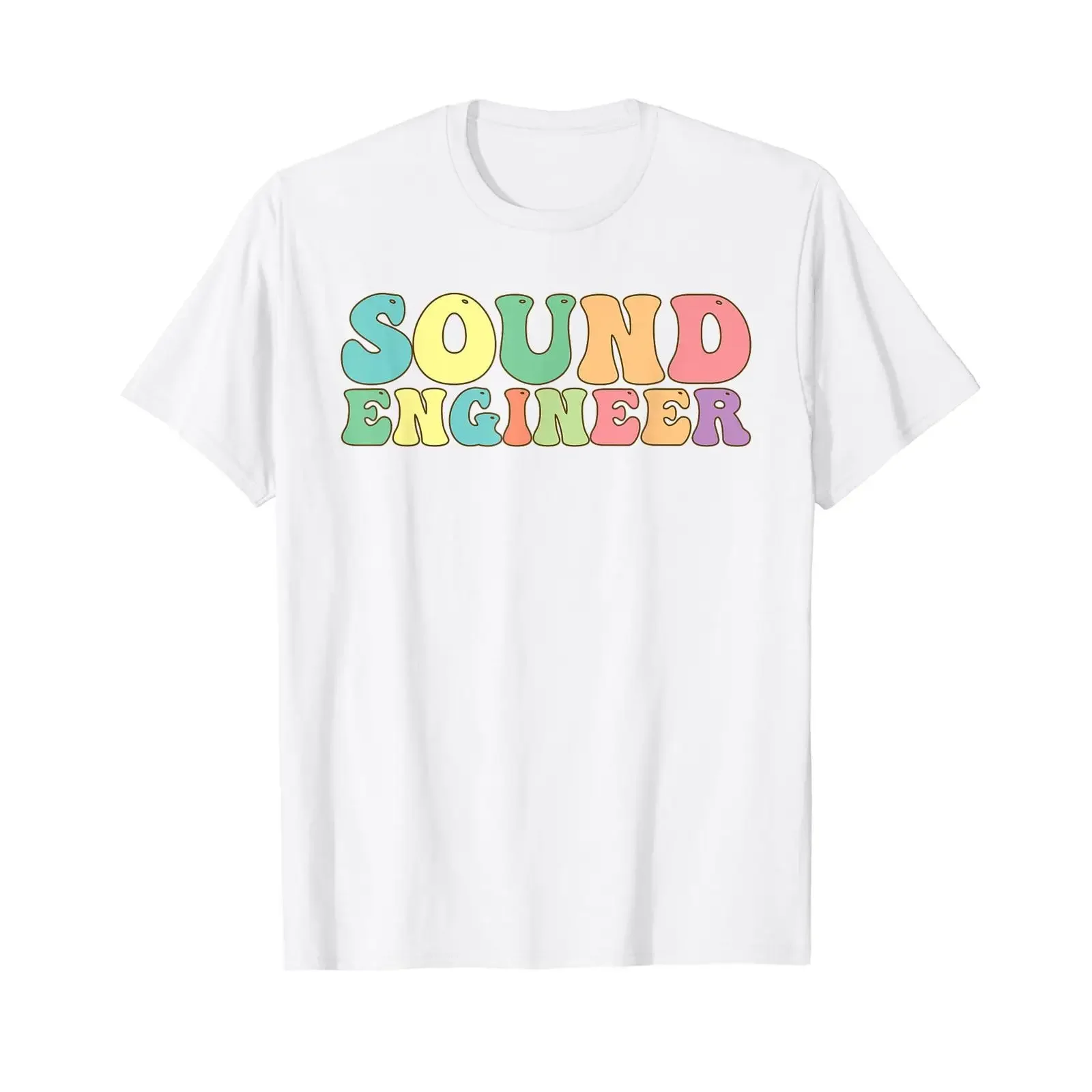 Sound Engineer Audio T-Shirt Weiß Vintage Washed Slightly Herren Streetwear Grafik Atmungsaktiv Weich Lässige Mode Dehnbar