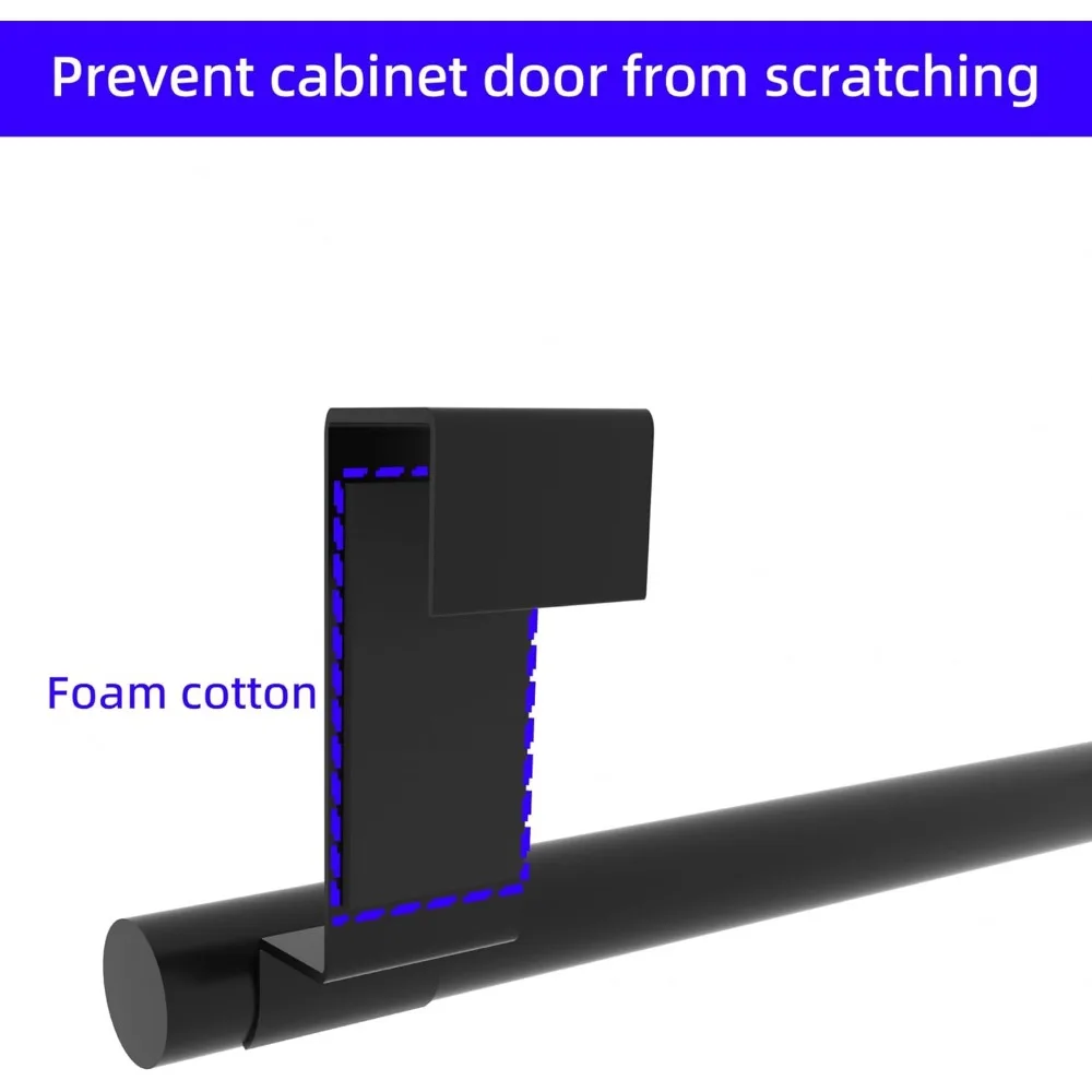 Cabinet Door Towel Rack, Kitchen Cabinet Door Towel Rack, Stainless Steel Cabinet Door Towel Rack, Matte Black