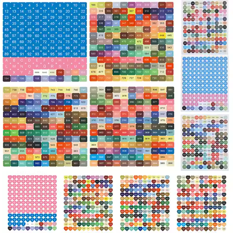 4pcs/set Diamond Painting DMC Color Number Stickers For Storage Box Mosaic Beads Organizer Bottle Colors Label Diamond Painting