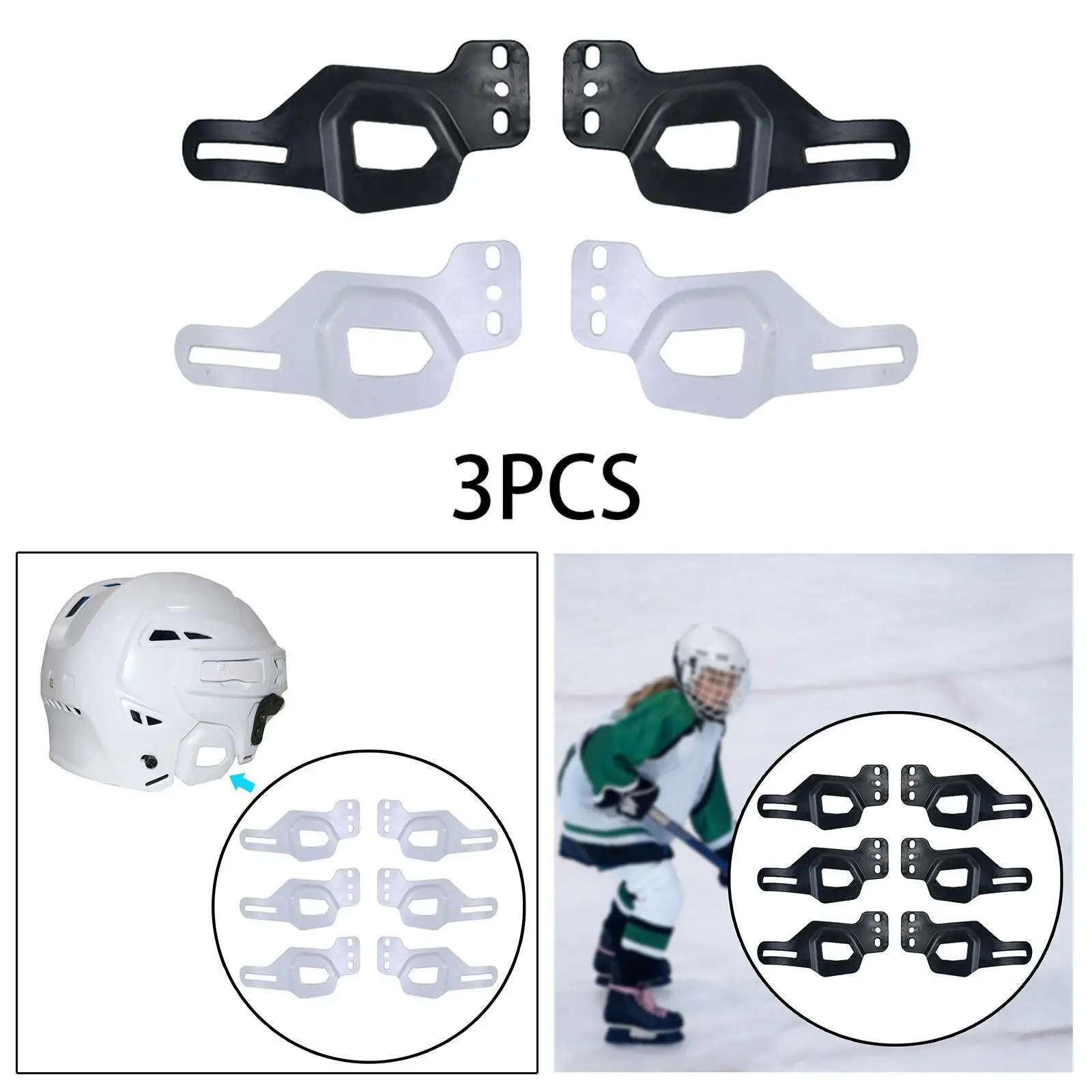 6 stuks ijshockeyhelm oorbeschermingsplaten eenvoudige installatie hockeyaccessoires voor training hockeycompetitie professionals