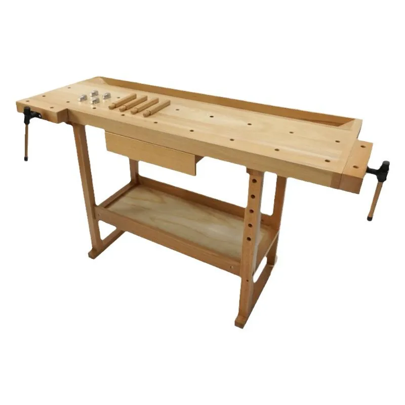 Beech workbench woodworking table Student woodworking workbench Work table DIY solid wood table
