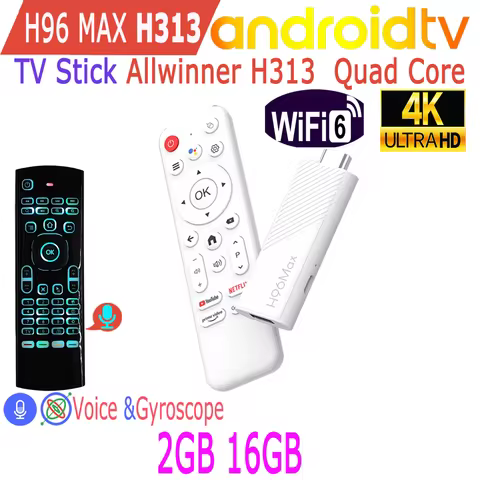 Android TV H96 Max H313 TV Stick Allwinner Quad Core 4K HDR Wifi6 Wifi 2.4G RAM 2GB ROM 16GB Game Media Player Smart TV Box