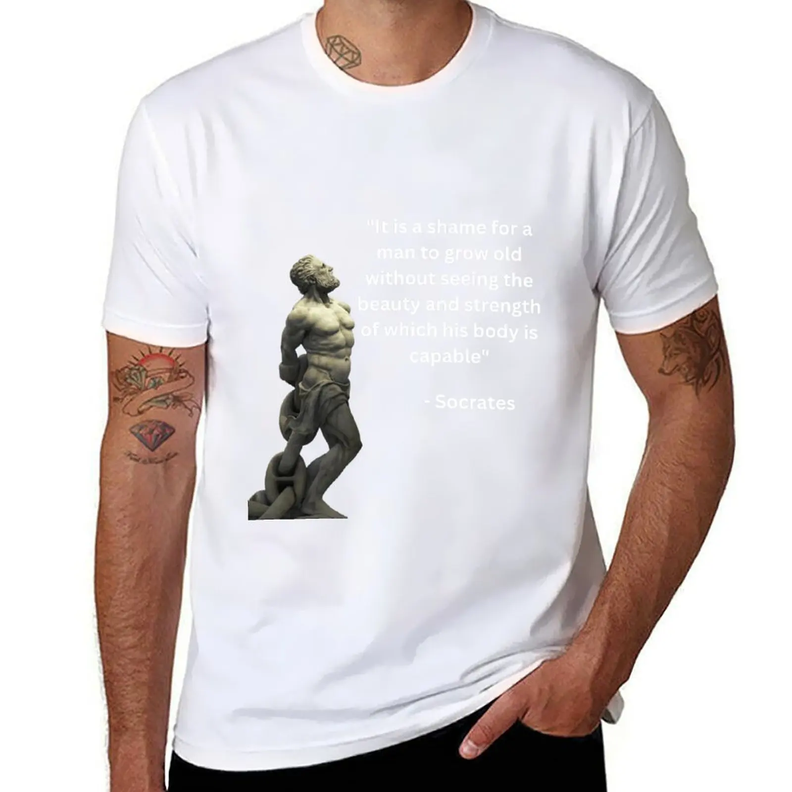 

Socrates it is a shame Quote. T-Shirt printed t shirts for man man t shirts cotton T-Shirt