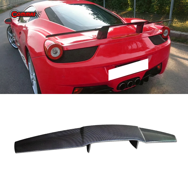 Car Rear Wing Trunk Lip Spoiler For Ferrari 458 2011 2012 2013 2014 SVR Style Carbon Fiber Racing Spoiler Lid Body Kit