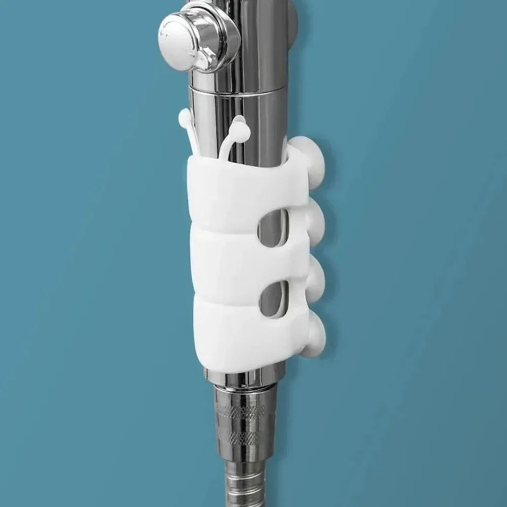 

Новый регулируемый держатель для душевой лейки на присоске, многоразовый силиконовый держатель для душа без сверления, крючки для ванной комнаты, аксессуар