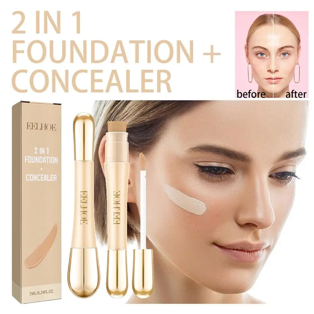 Neue doppel köpfige 2-in-1-Grundierung und Concealer feuchtigkeit spendende Kontur grundierung aufhellen der Text marker k2k0