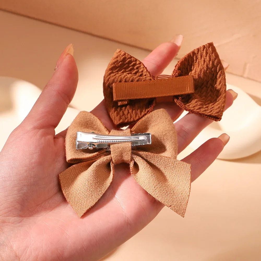 Solid Bows Hair Clips para crianças, Cute Infant Barrettes, Handmade Headwear, Baby Girl Acessórios, Presentes, Atacado, 4Pcs