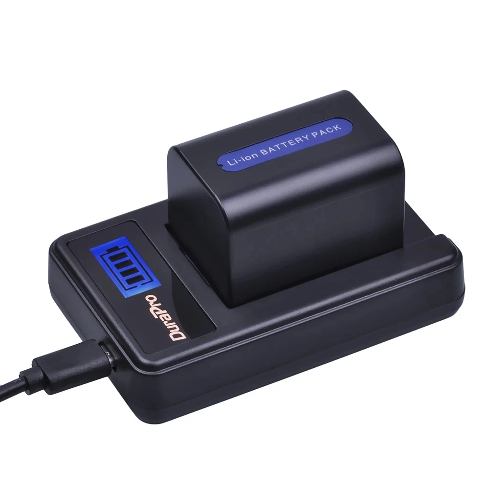 DuraPro 3000mAh NP-FH70 NP FH70 Battery+ Charger for Sony NP-FH30 NP-FH40 NP-FH60 NP- HDR-XR DVD105 HC28 SR300 SR200 SR82