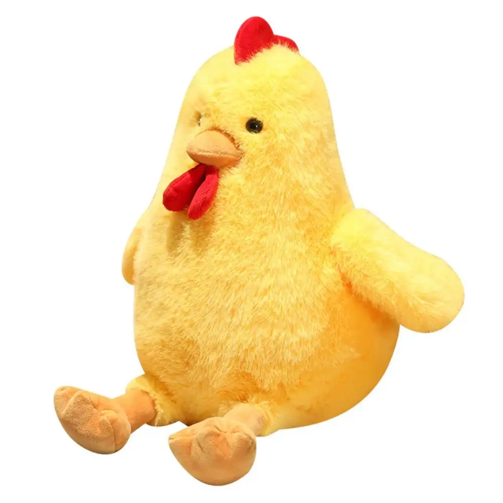 Stuffed Animals Chicken Plush Toy Realistic Looking Soft Pillow Chick Stuffed Doll White/Yellow Cartoon Rooster Plushies