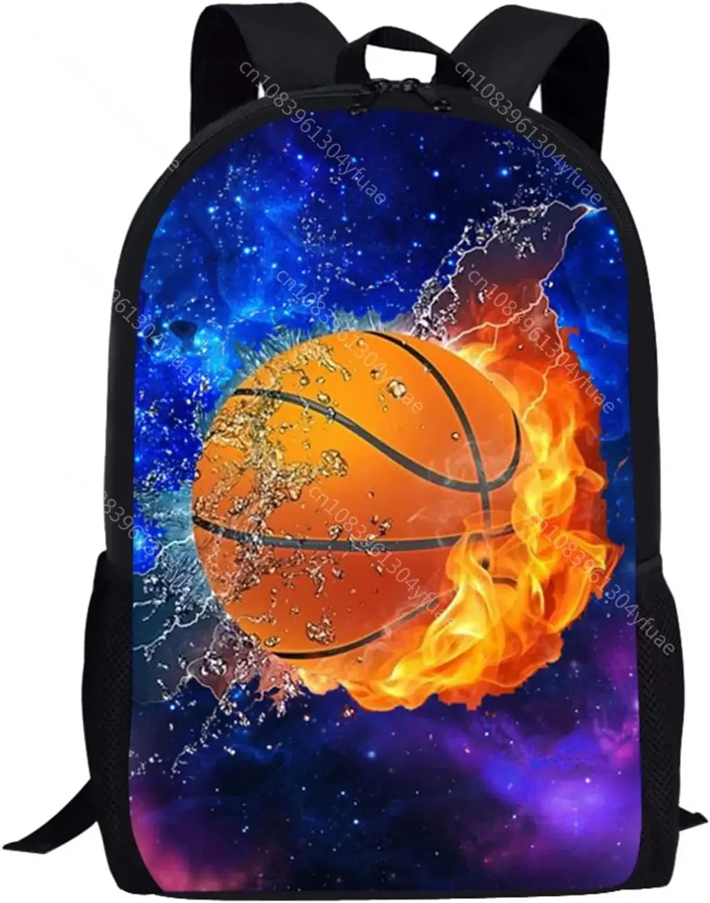 Basketball Backpack for Kid Boy,Colorful Oil Painting Basketball Ball Print Lightweight School Bookbag Junior Student Daypack