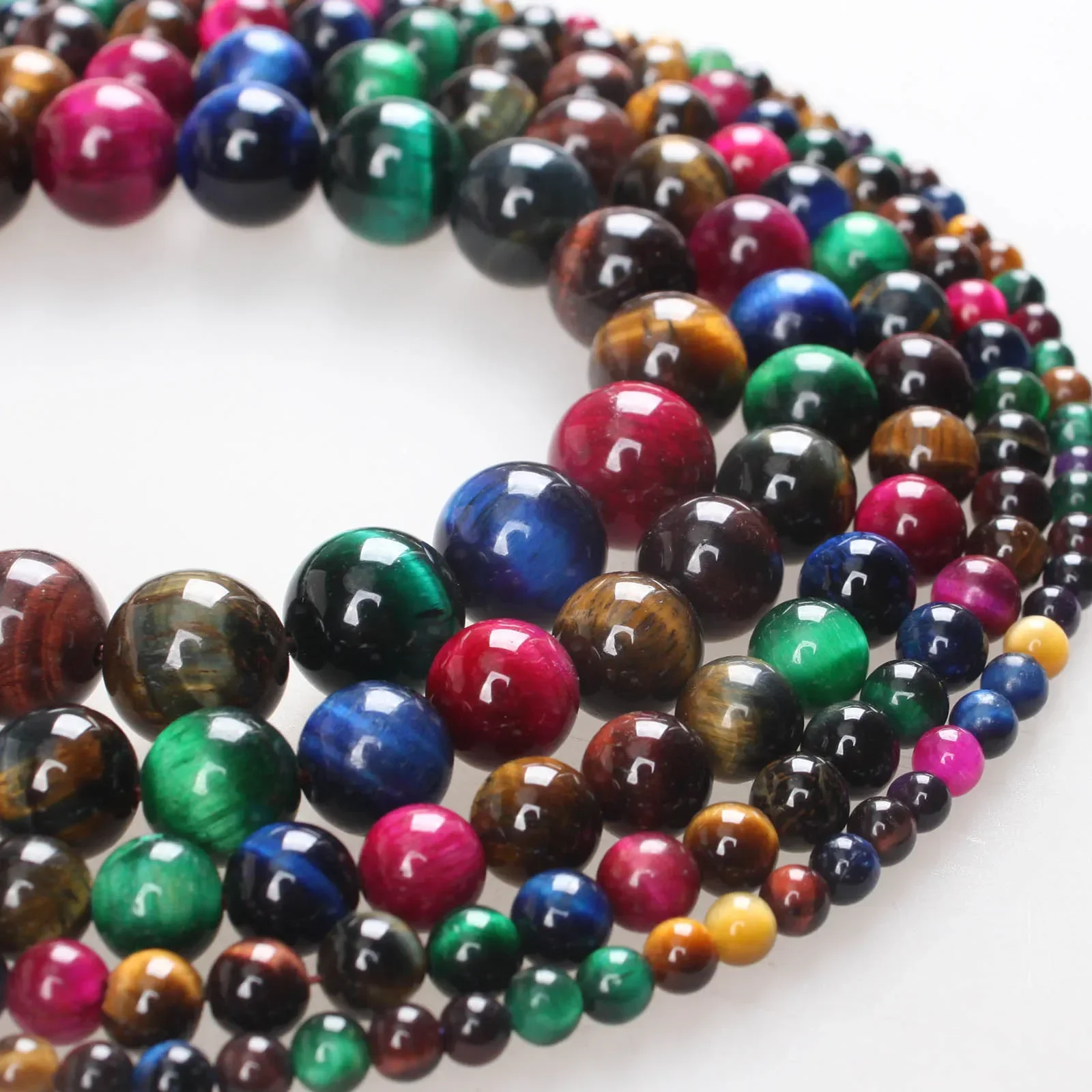 

Natural Stone Beads Mixed Color Tiger Eye Stone Beads Round Loose Beads 4 6 8 10 12mm For Diy Bracelets Necklace Jewelry Making