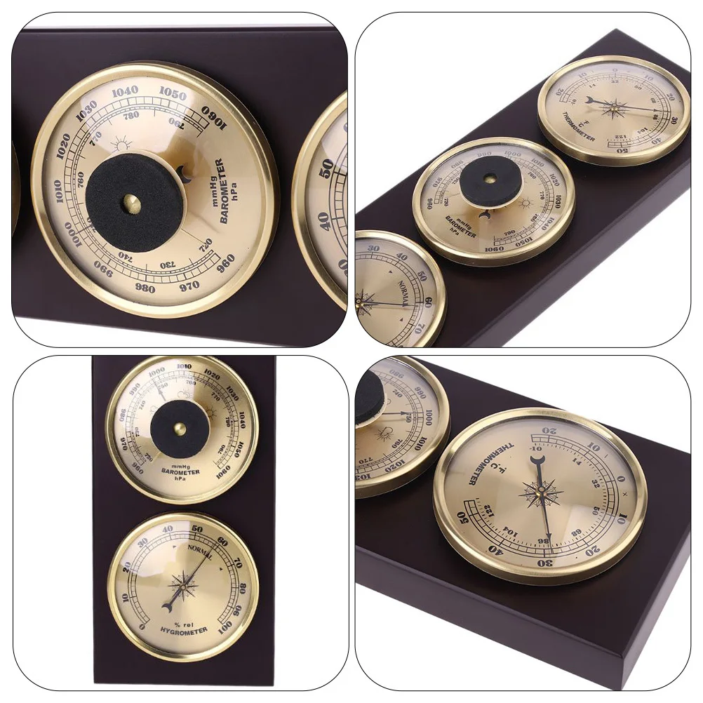 سبائك الألومنيوم بارومتر ميزان الحرارة الرطوبة عالية الدقة الحائط مقياس ورشة عمل المكتب المنزلي درجة الحرارة الرطوبة