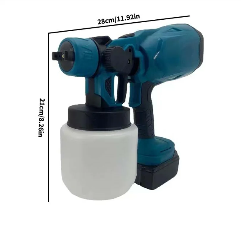 LYUWO 1000ML Electric Spray Gun High Power Cordless Paint Sprayer HVLP Auto Furniture Steel Coating Airbrush For Makita Battery