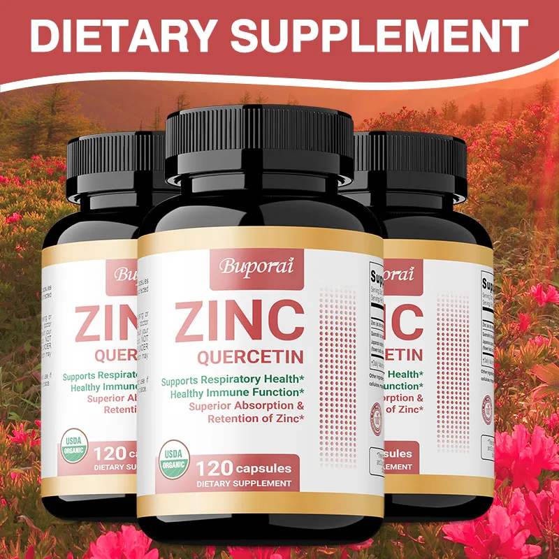 

Quercetin + Zinc Capsules - Support Skin and Bone Health, Promote Nutrient Metabolism, Enhance Immunity, Anti-oxidation