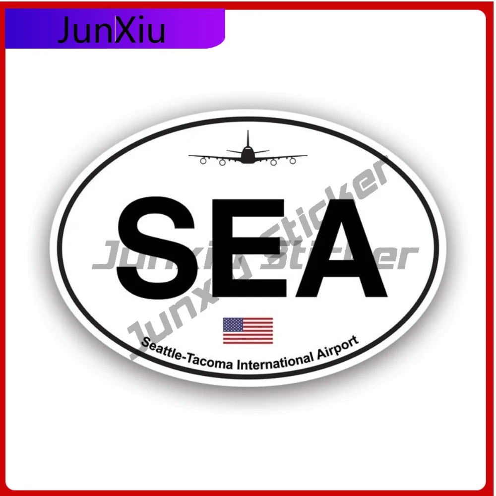 

3d Seattle Tacoma Airport Euro Oval Sticker Uv Protected Decals Sea Tac Seatac Washington State Wa Epic Sticker Weather