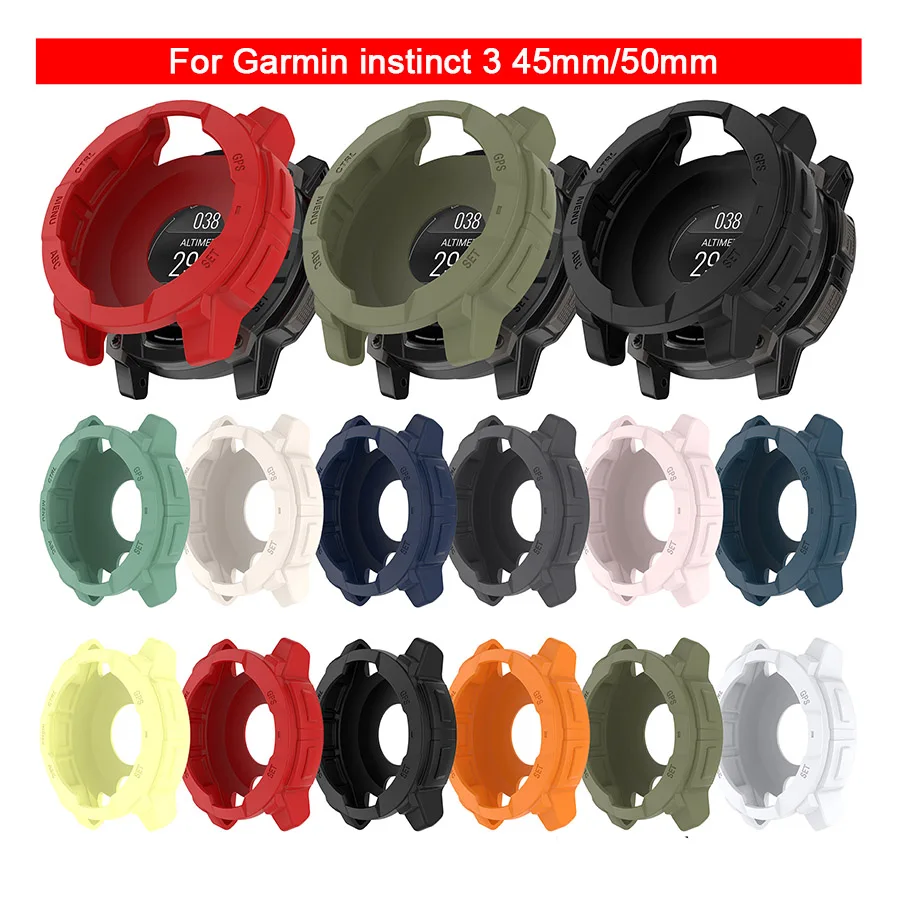 Case for Garmin Instinct 3 45mm 50mm Soft Protective Cover Anti-scratch Soft Edge Protector Shell for Garmin Instinct3