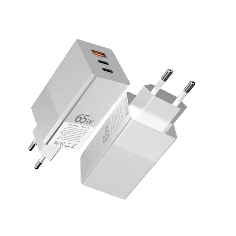 2021 NEW Multi 3 Ports 65W GaN Charger Gallium Nitride PD QC USB Fast Quick Charge Wall Charger & Adapter Type C