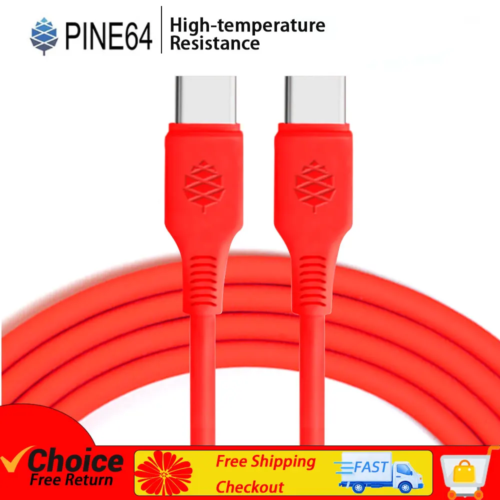 Pine64 Original USB Type-C to TypeC Silicone Power Charging Cable For Pinecil Electric Soldering Iron PinePhone and Pinebook Pro