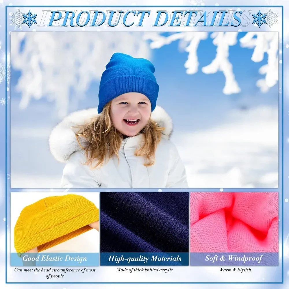 30 Set Kid Winter Beanie and Gloves Bulk - Warm Unisex Cold Weather Hat Gift for Homeless Shelters