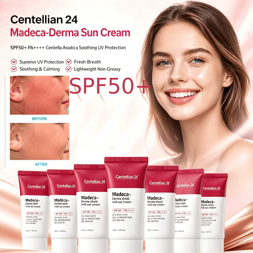Sunscreen Cream SPF50+ UV Protective Anti Oxidant Centella Asiatica Extract Sun Cream Lightweight Korea Skin Care Cosmetics