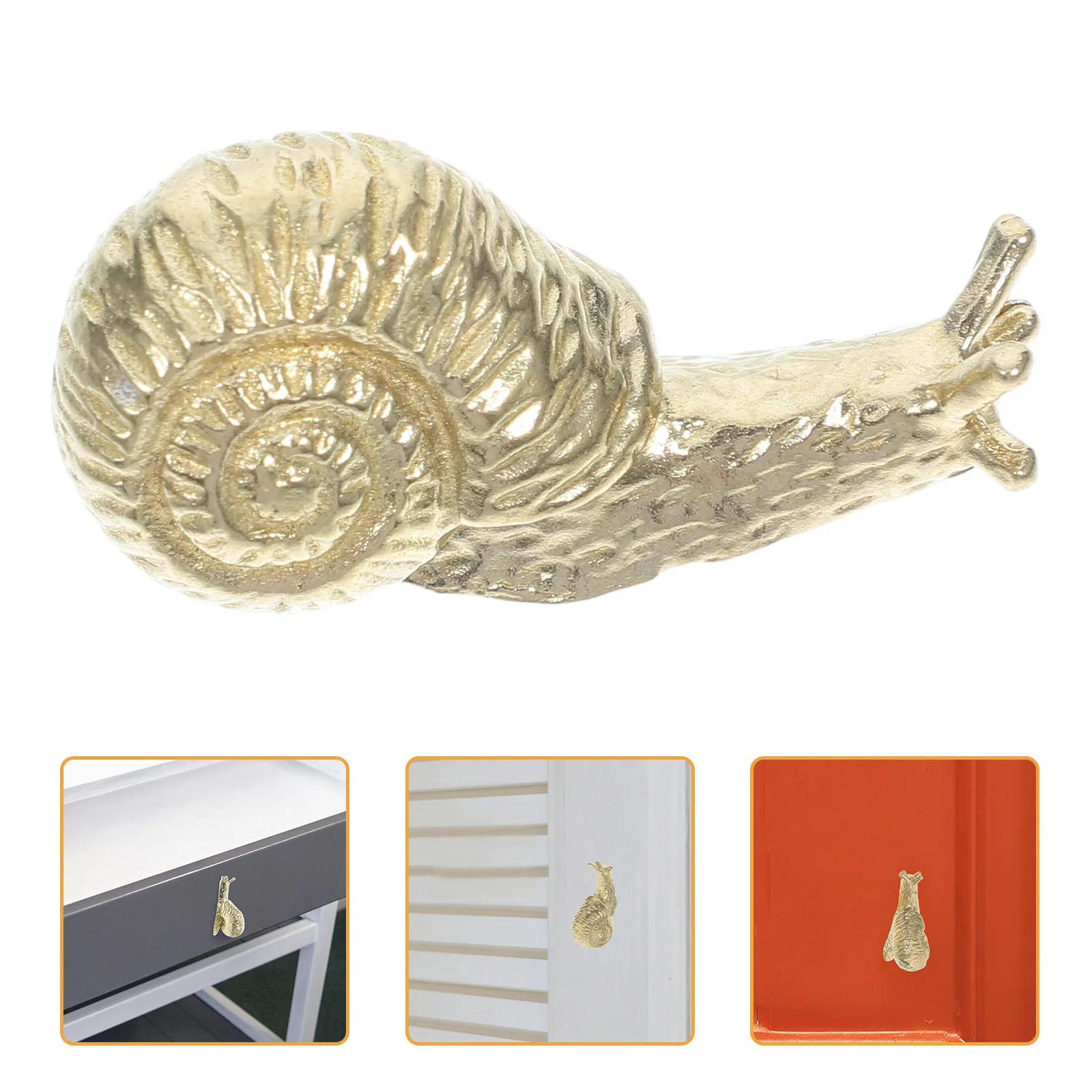 

Brass Gold Snail Cabinet Door Handles Vintage Brass Drawer Pulls Decorative Furniture Hardware Replacement Kitchen