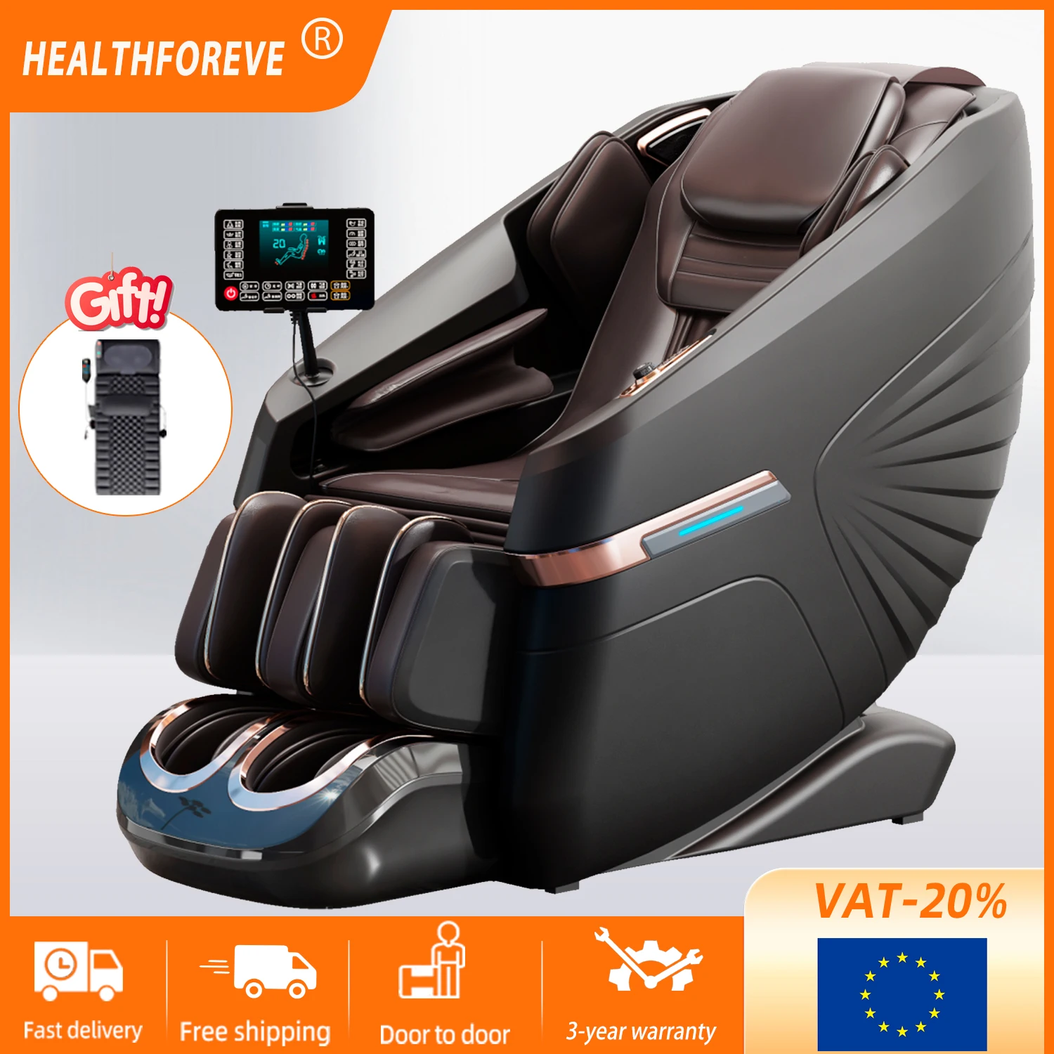 

2025 new model 3-year warranty massage chair full body 4d Zero Gravity Airbag SL Track Massage Sofa Heating and Bluetooth chair