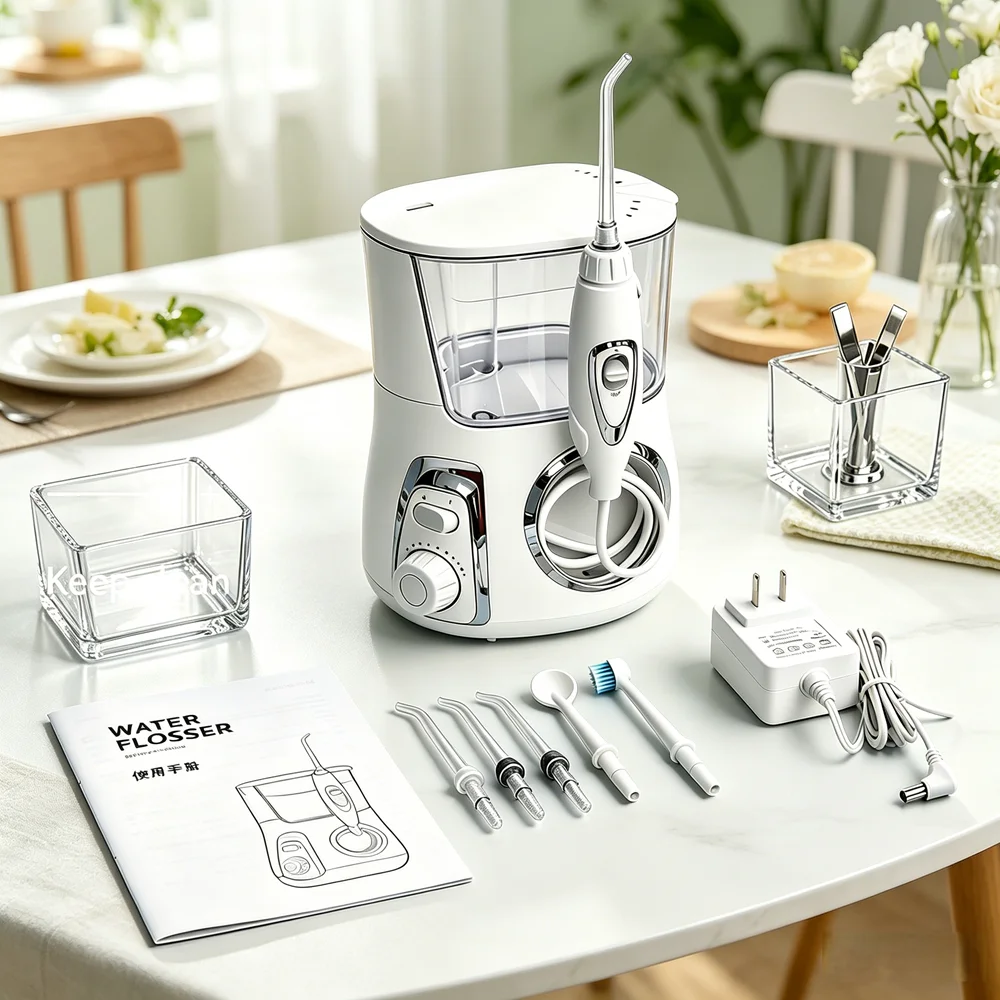 Advanced Desktop Oral Irrigator Electric Water Flosser Spa 5 Nozzles 10 Modes 800ML Tank Protect Gums Stop Bad Breath