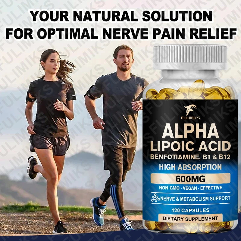Liposomale Alpha-Liposäure 600 mg Kapseln, ALA-Ergänzung, Alpha-Liposäure für Antioxidantien, Nerven, Energie 120 Kapseln