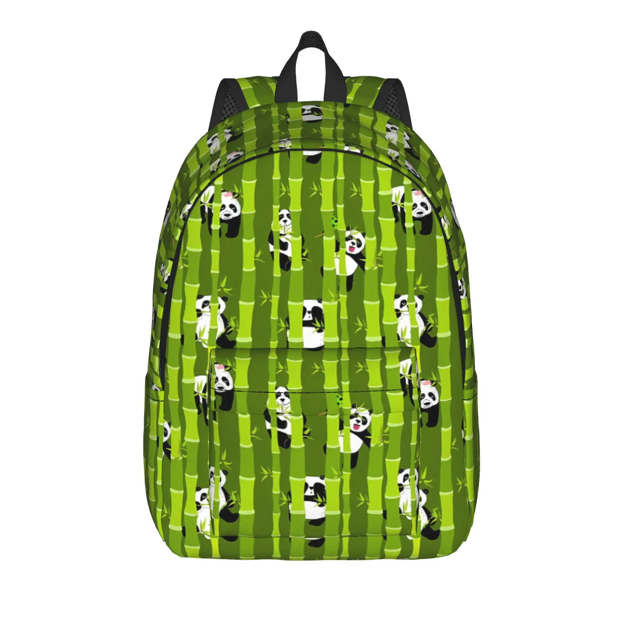 Panda And Bamboo Backpack  Boy Polyester Hiking Backpacks Breathable Aesthetic School Bags Rucksack