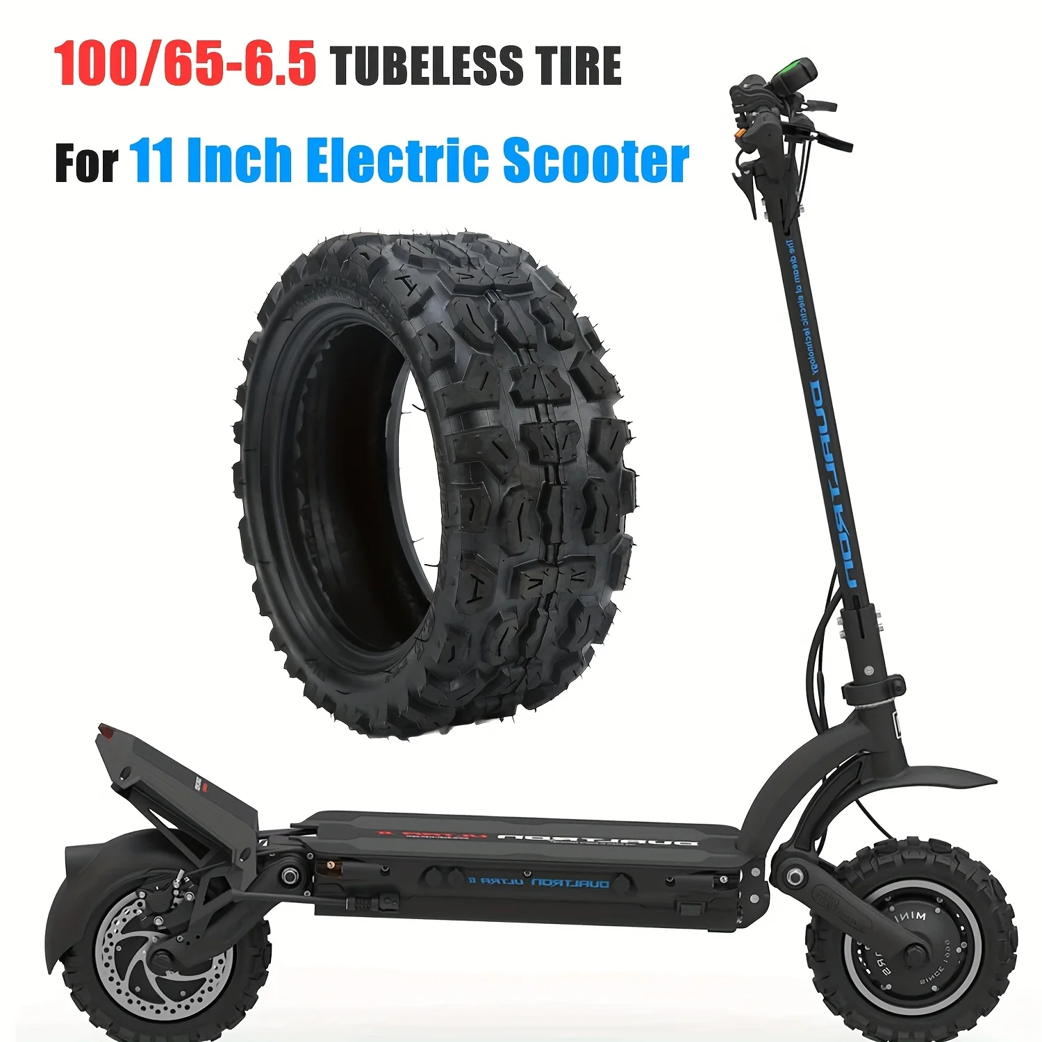 100/65-6.5 Off-road Tire, 11-Inch Tubeless Tire for Dualtron Thunder Ultra, Speedual Plus, Zero 11X Electric Scooter Parts