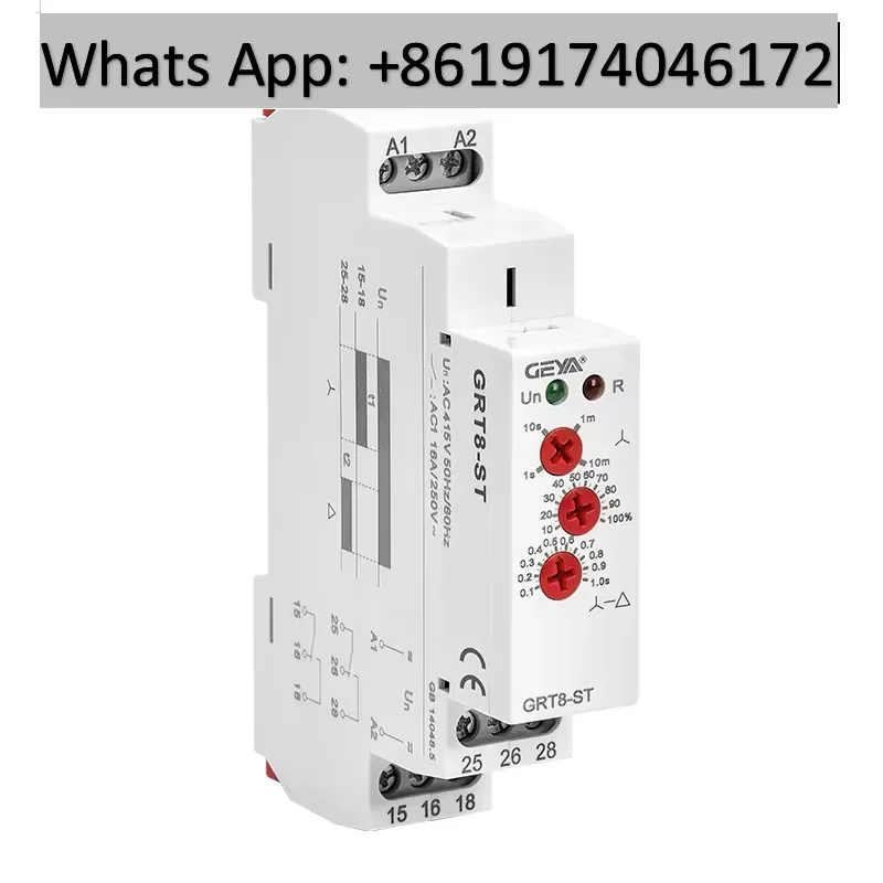 Star Triangle Time relay 220V 12V motor delay start control switch GRT8-ST