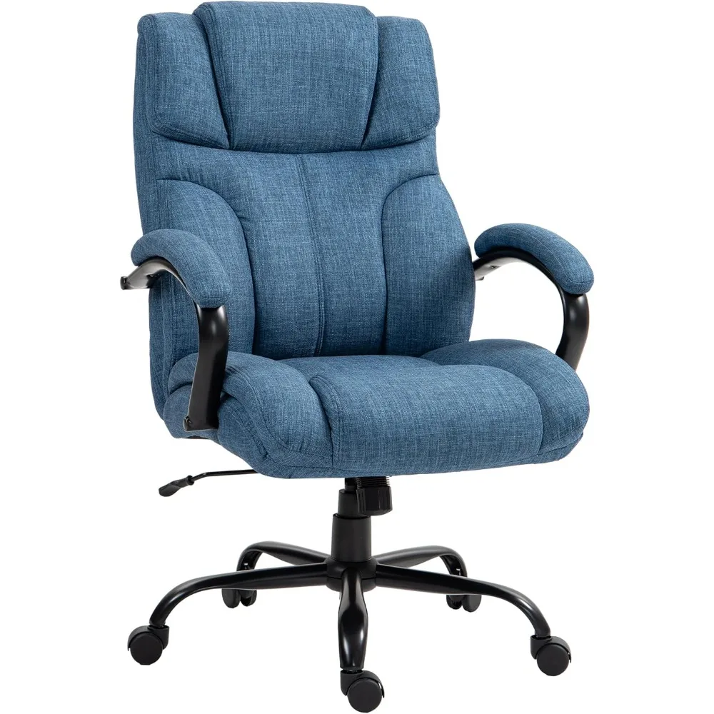 

500lbs Big and Tall Office Chair with Wide Seat Executive Computer Chair with Adjustable Height, Swivel Wheels and Linen Finish