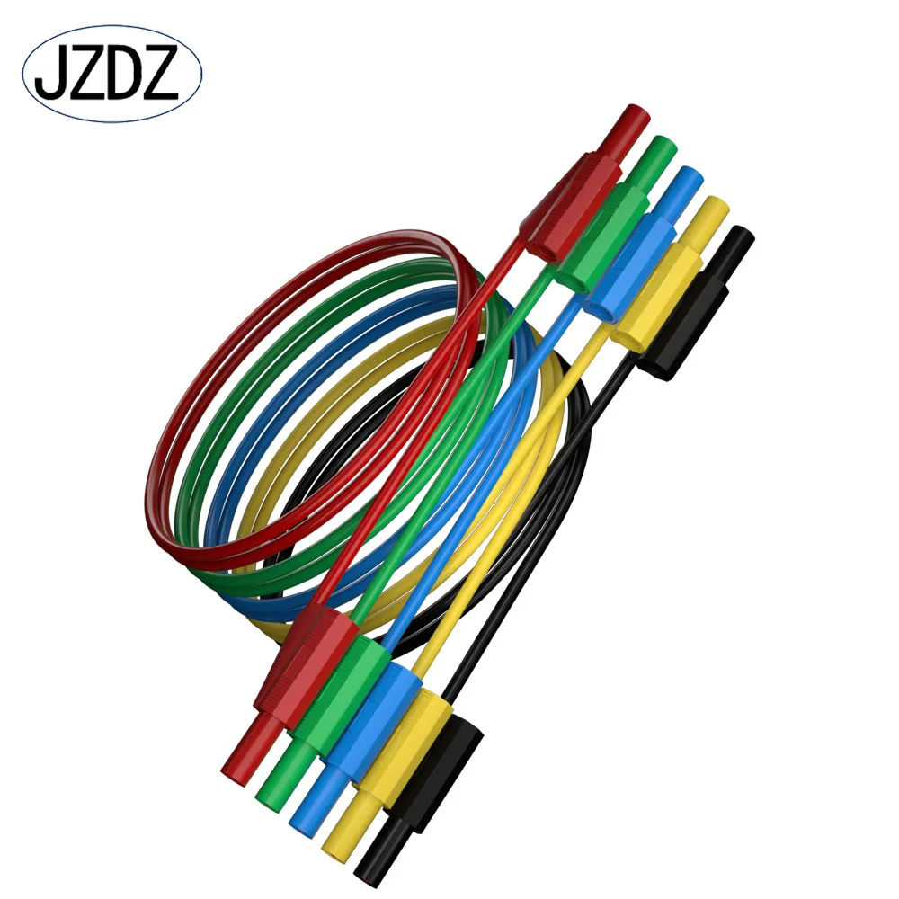 JZDZ-multímetro de 5 piezas, Cable de plomo de prueba, tipo de seguridad, totalmente aislado, 4mm, enchufe Banana, 100cm.70021