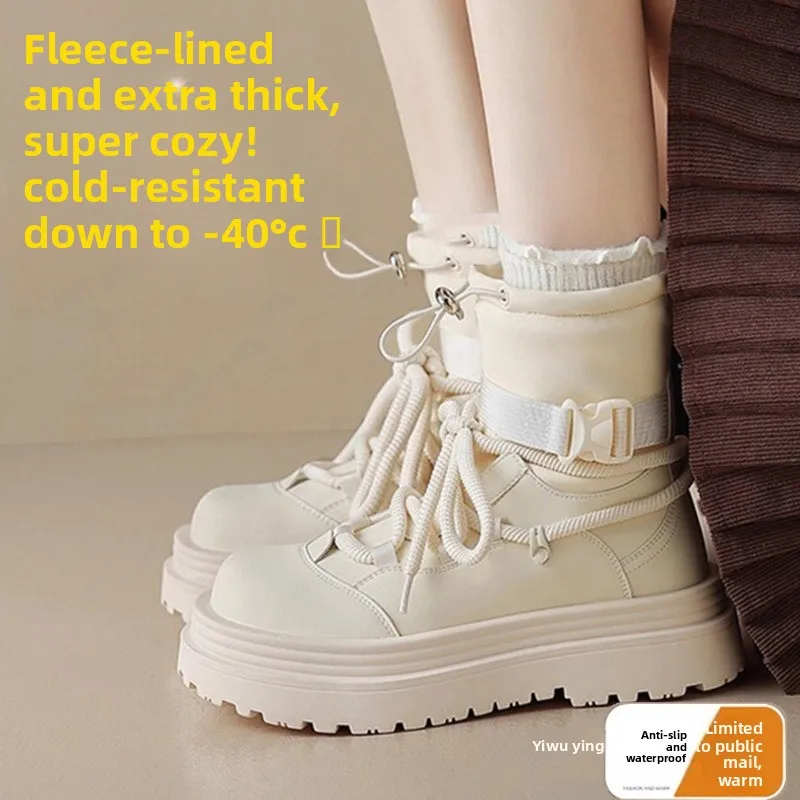 

Зимние женские сапоги 2-в-1 с откидными манжетами, на флисовой подкладке, водонепроницаемые, теплые, для активного отдыха