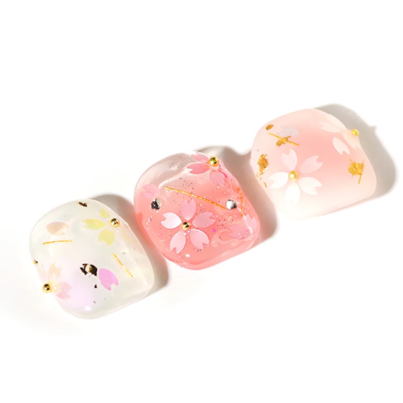 Bonito sakura pétalas para unhas, lantejoulas para nail art, colorido, folhas florais, misturados, glitter grânulos, flocos 3d, 1jar