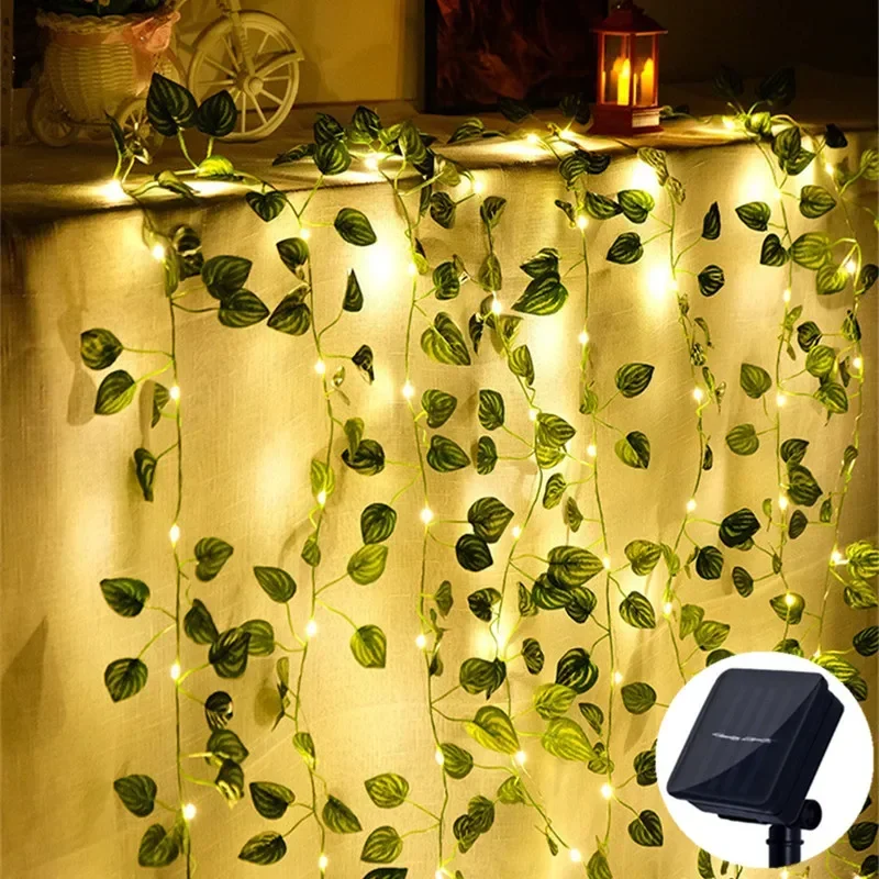 Fairy Lights Solar Lights Maple Leaf Waterproof Outdoor Garland 10M/5M/2M Solar Lamp Christmas Garden Wedding Party Decoration