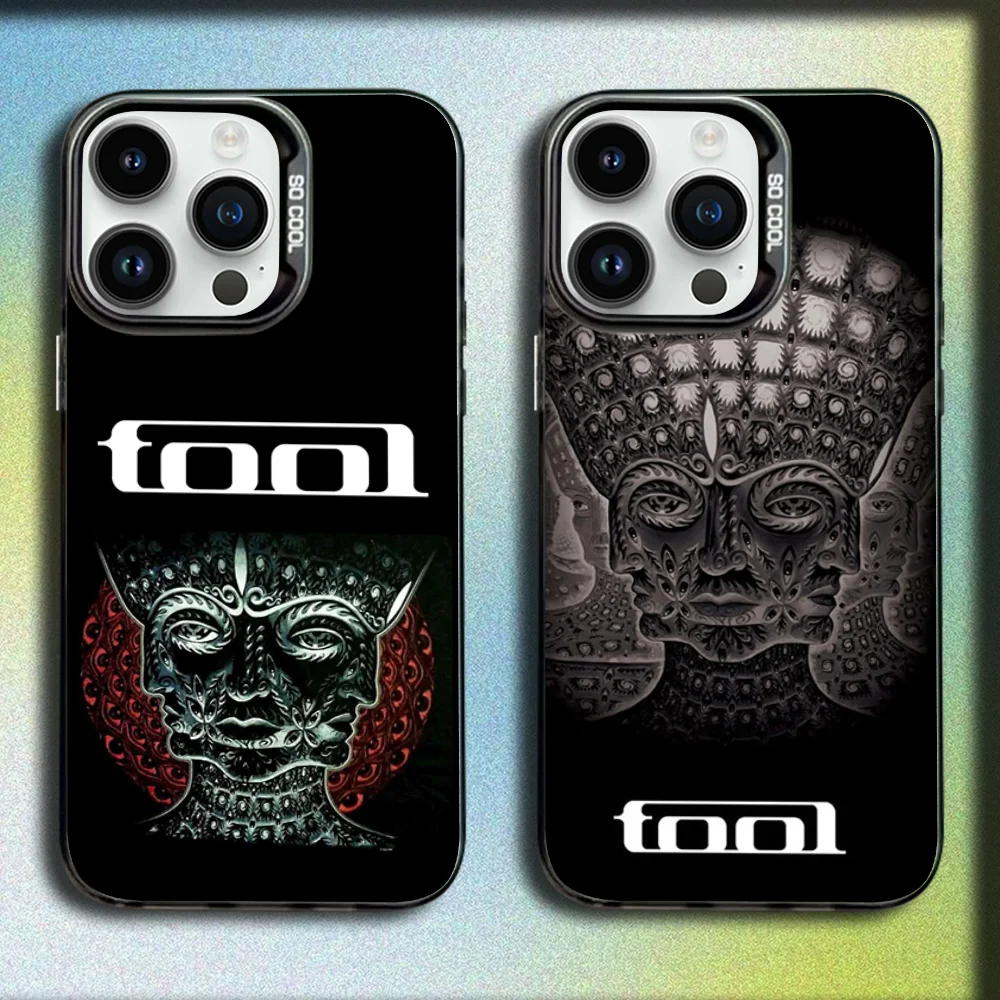 

Music T-Tool Band Rock Phone Case For iPhone 16,15,14,13,12,11,Mini,Pro,SE,MAX Gray Matte Silicone Black Cover