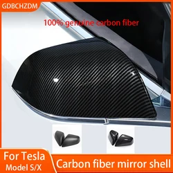 For Tesla Model X/S 2014-2023 Carbon Fiber Side Rearview Mirror Cover Overlay Cap