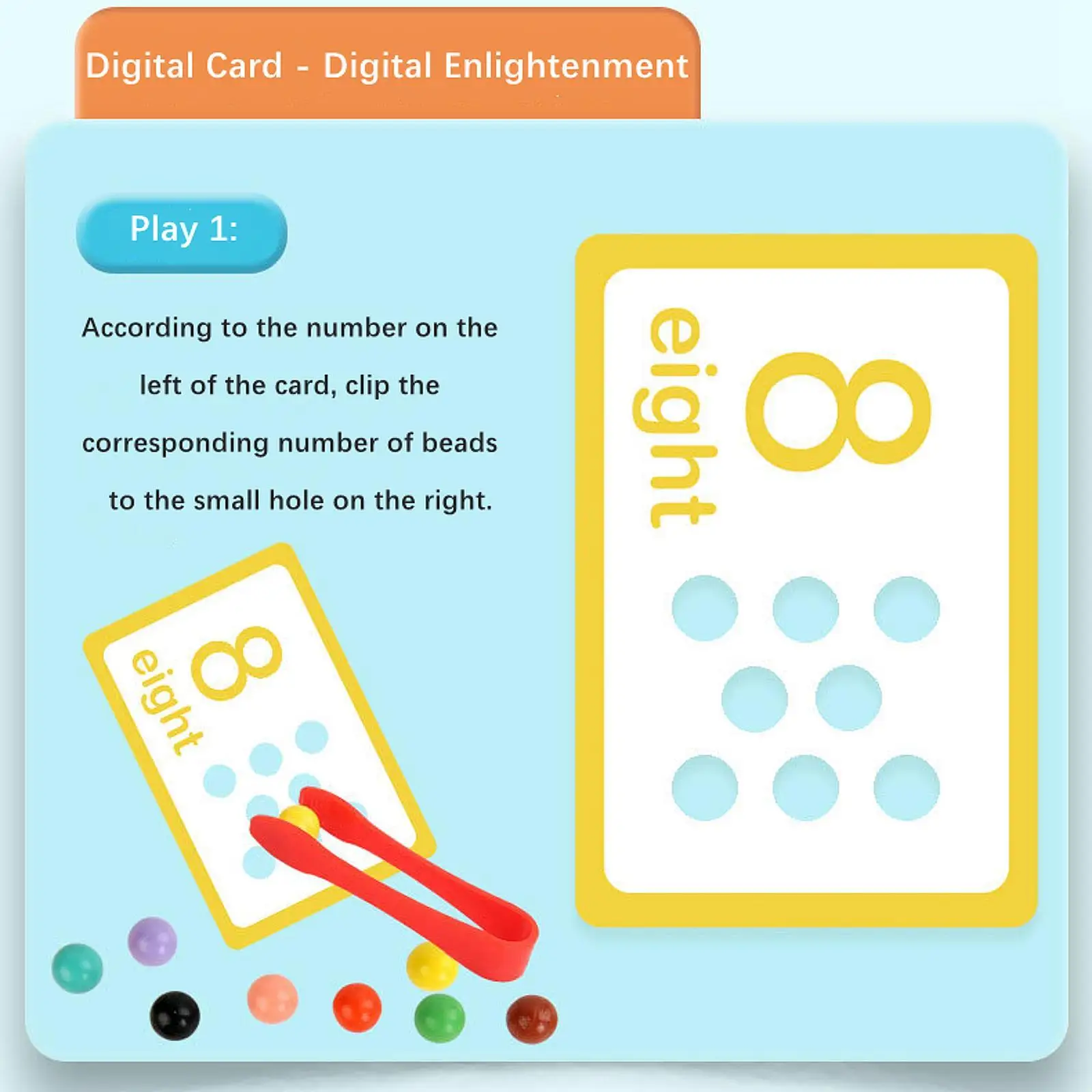 Jeu de Corresponlégitide Perles à réinitialisation, Jouet de Tri de Documents pour Enfants Garçons et Bol, Zones Escolaires