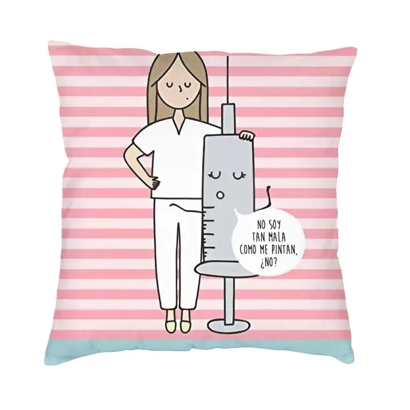 Enfermera En Apuros Doctor Nurse Medicine Throw Pillow Cover Home Decor Custom Square Cushion Cover Pillowcover for Living Room