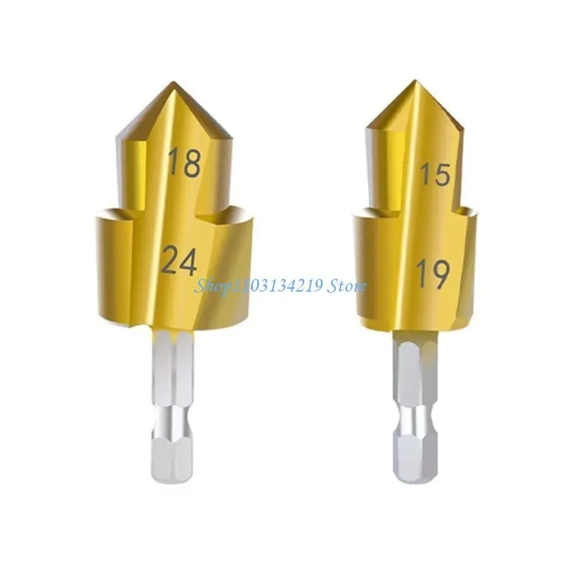

N5KC 2PCS Hexagonal Hander Lifting Drile Bint Tipe Tipe Woodworking Deamer Stamperer