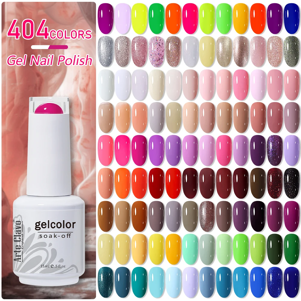 آرتي كلافو جل طلاء الأظافر 400 Colors15ml شبه دائم هلام الورنيش قاعدة معطف فوقي مسمار الفن مانيكير نقع قبالة LED UV صالون هلام #1