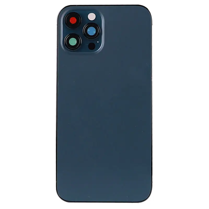 Rear Back Housing cover For iPhone 12 Pro Max A2411 Battery Cover Rear Door with Chassis Frame + SIM Tray + Side Key Parts