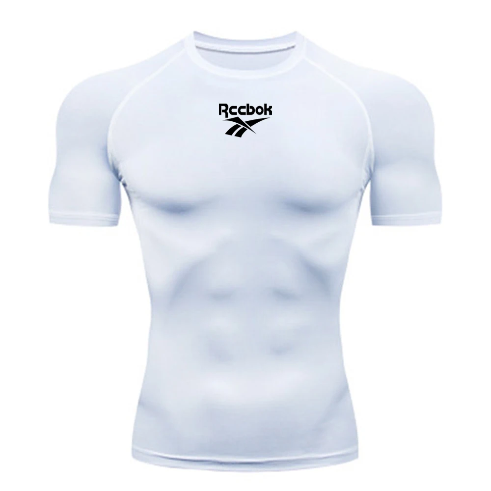 Buy the most handsome Compression T-shirt Men's Summer Sportswear Running T-shirt Elastic Quick Drying Blazer T-shirt Sports Gym