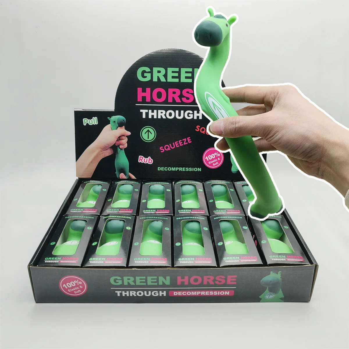 

Мягкая стрейч-игрушка Green Horse: креативное снятие стресса, новинка, подарок и украшение для рабочего стола