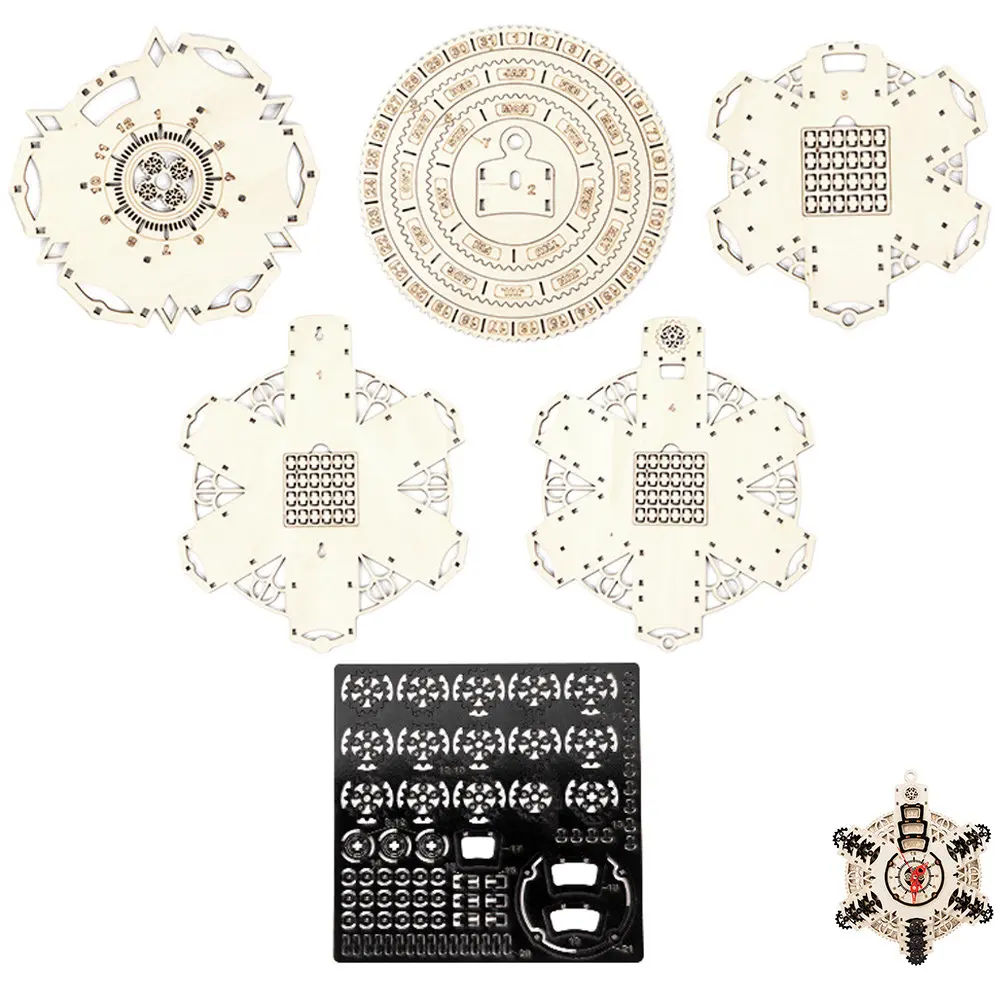 

1Set 3D Wooden Puzzle Clock DIY Kit Perpetual Calendar Assembly Decorative Craft for Home Living Room Bedroom Decoration