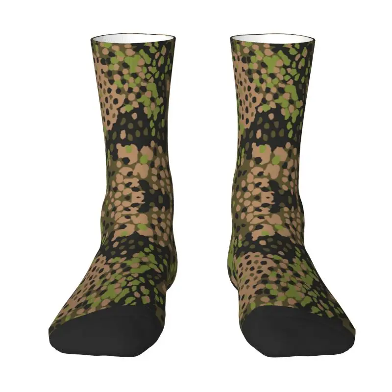 Fun Men's WW2 Camo Dress Socks Unisex Warm Breathbale 3D Printing Germany Arm Military Camouflage Crew Socks