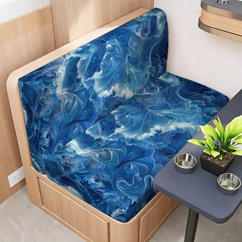RV Dinette Cushion Covers, Stretch Full-wrap Sofa Protectors with Snug Fit. Suitable for Travel Trailers, RV Booth and Dinette Sofas of Most Campers. Classic Style to Upgrade Your RV Interior, Ideal for Outdoor Camping Lovers.