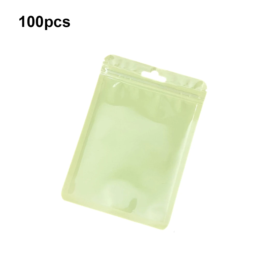 100개 가방 파우치 포장 마카롱 씰링 재사용 가능한 디스플레이 노란색