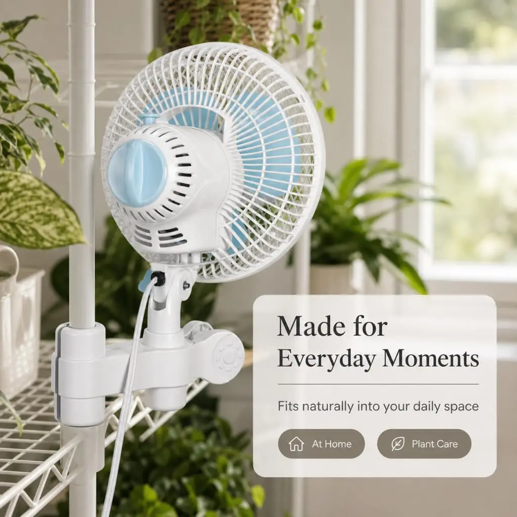 15cm/6in Fan Blade 15cm/20cm Housing Oscillating Clip On Fan for Hydroponic Tent Grow Room Home and Office
